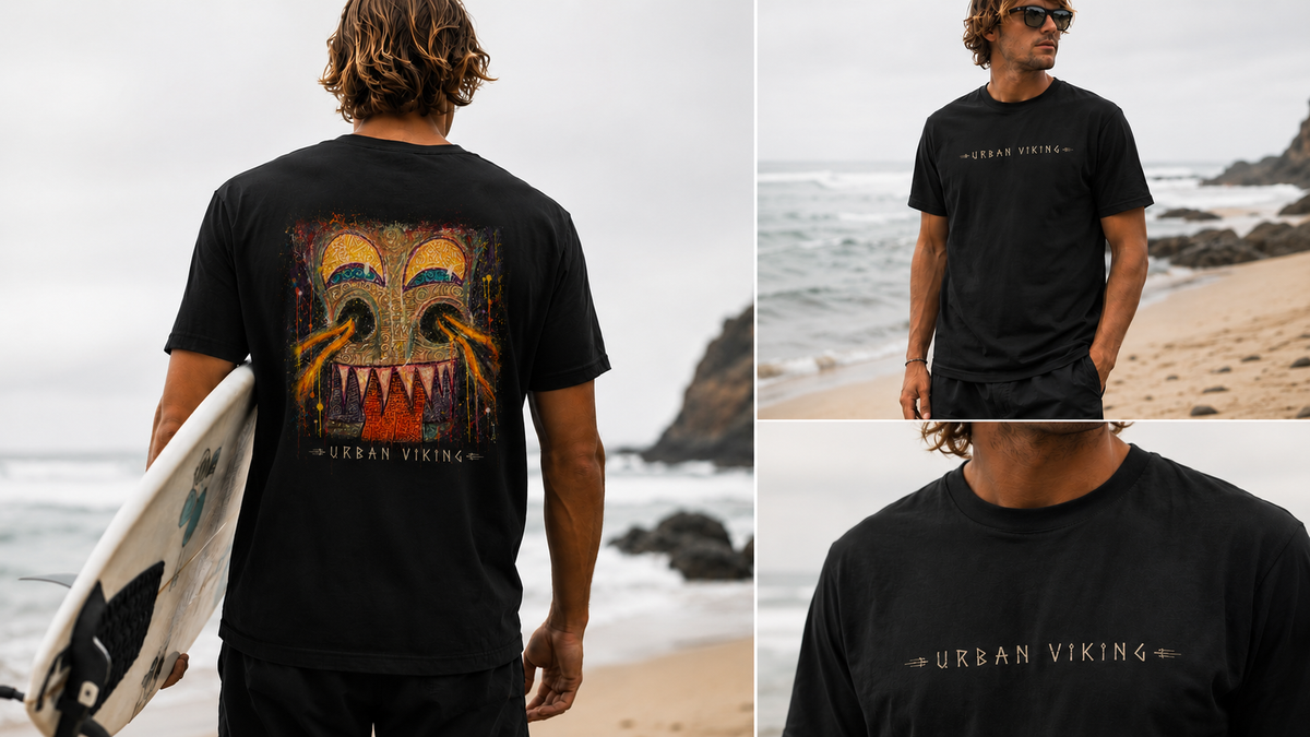 Surf Art T Shirt: Ancient Guardian
